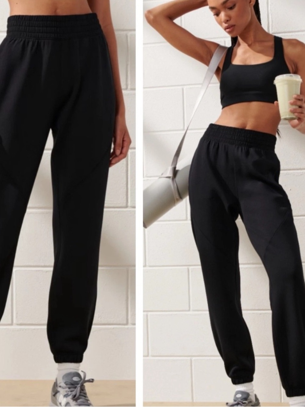 YPB NeoKnit Black Joggers size Large Abercrombie & Fitch